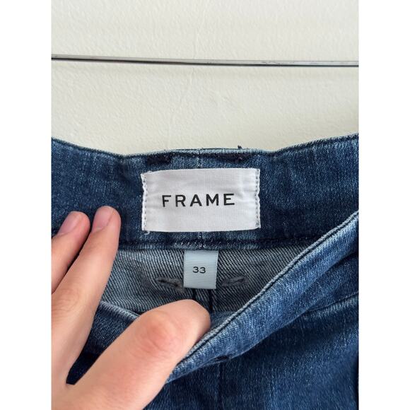 FRAME Le High Flare Trapunto Stitch Jeans in Aurora Size 33 - Picture 5 of 7